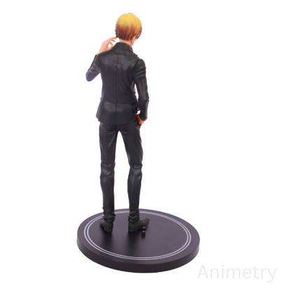 Smoking Kick Cook – Slim Black Coat Anime Statue with Base