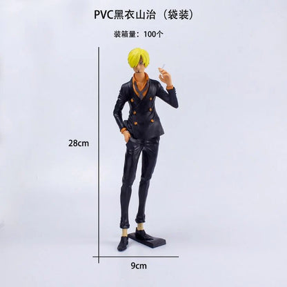Smoking Kick Cook – Slim Black Coat Anime Statue with Base