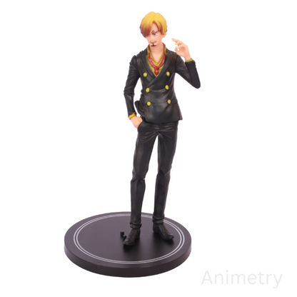 Smoking Kick Cook – Slim Black Coat Anime Statue with Base