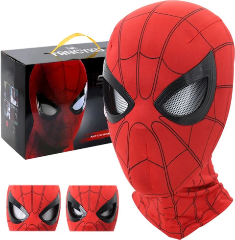 Spider-Man LED Mask with Touch & Jaw Control – Light-Up Eye Cosplay
