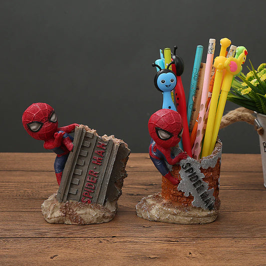 Spider-Man Resin Pen Stand – Desk Organizer, Superhero Decor