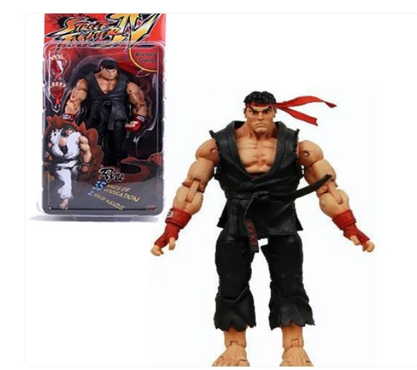 Ryu Street Fighter Action Figure – 7 Inch Gaming Collectible (Black Gi)