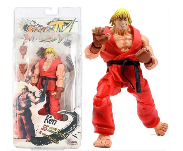 Ken Masters Street Fighter Action Figure – 7 Inch Gaming Collectible (Red Gi)