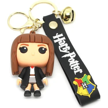 Harry Potter Hermione Rubber Keychain – Black Hogwarts Strap
