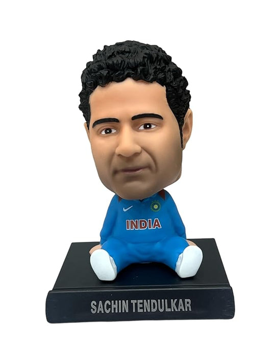 Cricket Legend Bobblehead – 11 cm Blue Jersey Figure with Nameplate Mobile-Holder Base