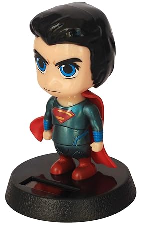 Solar Super Hero Bobblehead – 11 cm Figure with Cape on Round Pedestal