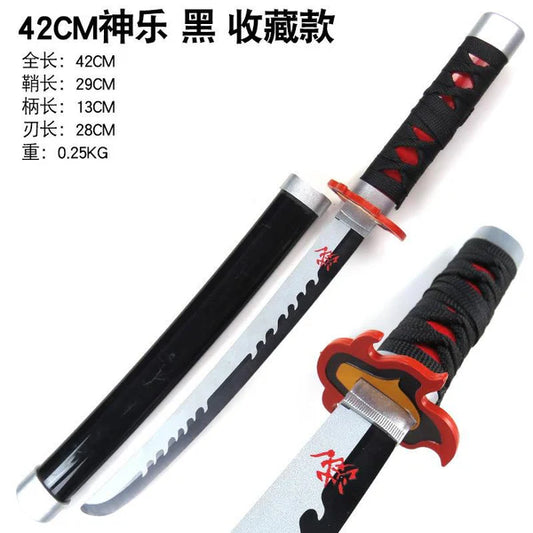 Demon Slayer Tanjiro fire Wooden Katana – 42 cm Anime Cosplay Collectible Prop