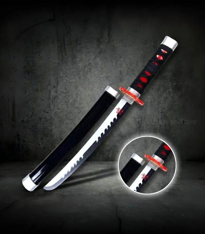 Demon Slayer Tanjiro fire Wooden Katana – 42 cm Anime Cosplay Collectible Prop