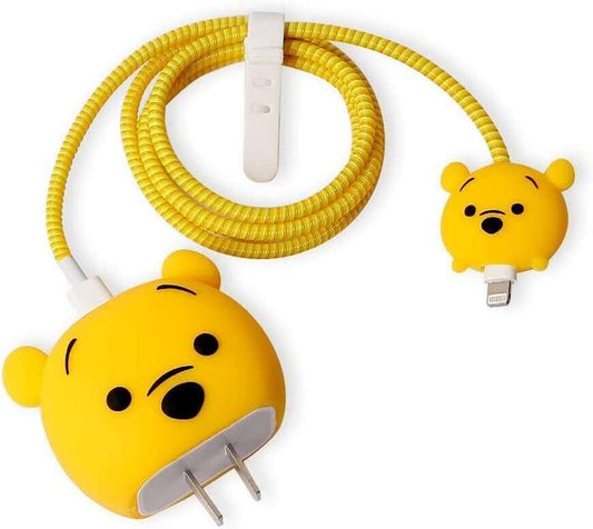 Teddy Bear 20W iPhone Silicone Charger Cover – Cute Character Protector Set