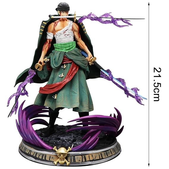 Three Sword Pirate Swordsman – Purple Aura 21 cm PVC Figure with Gift Box