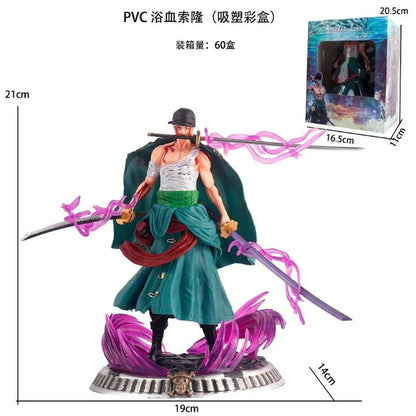 Three Sword Pirate Swordsman – Purple Aura 21 cm PVC Figure with Gift Box