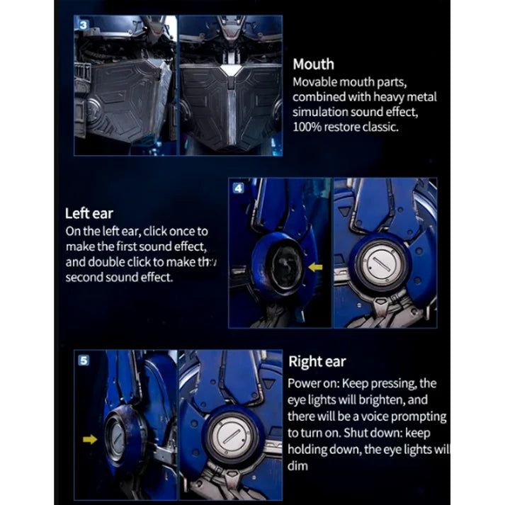 Transformers Optimus Prime wearable helmet side angle realistic design collectible