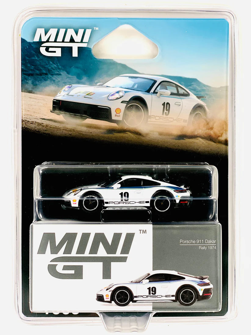 1:64 Porsche 911 Dakar Rally 1974 White Diecast – Mini GT Collector Edition