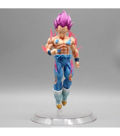 Ultra Ego Prince – 19 cm Battle‑Damaged Purple Aura Vegeta PVC Figure
