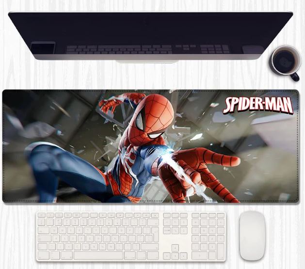 Web Hero Action Desk Mat 80×30 cm – Extended Keyboard & Mouse Pad with Anti‑Slip Rubber and Stitched Edges