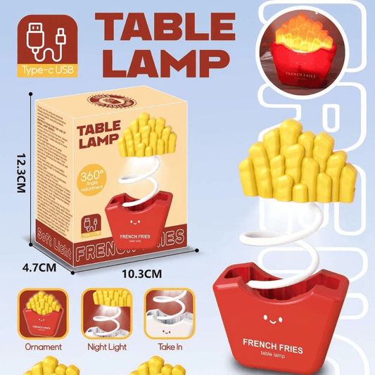 French Fries Table Lamp – Cute USB LED Night Light - Drakon Lifestyle India