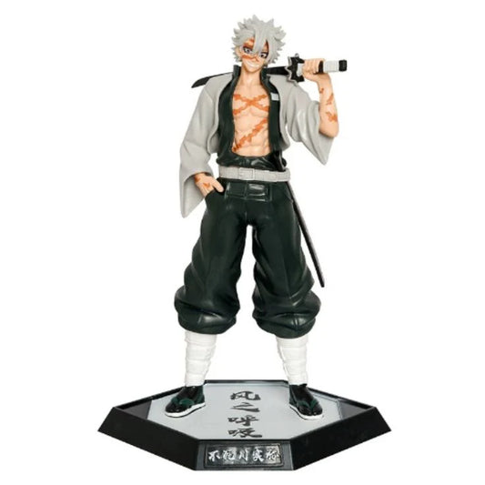 Wind Hashira Swordsman Figure – 30 cm Scarred Warrior with Katana on Base