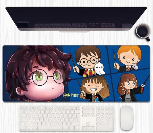 Wizard Kids Chibi Desk Mat 80×30 cm – Extended Keyboard & Mouse Pad with Anti‑Slip Rubber and Stitched Edges