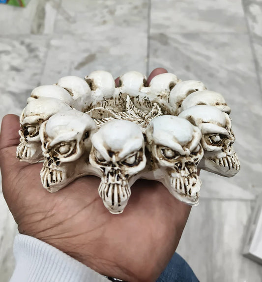 Wrath of Skulls Round Ashtray – Horror Theme Resin Smoke Tray