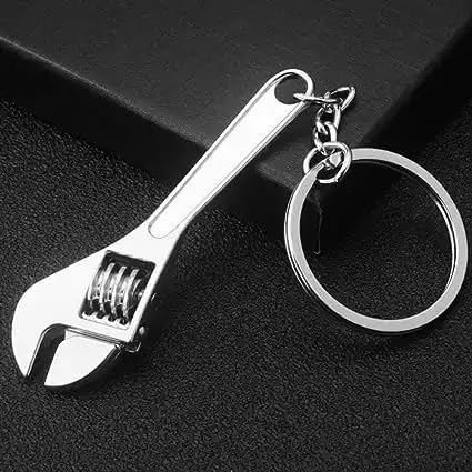 Wrench/Spanner Metal Keychain – Mini Adjustable Wrench Charm with Ring