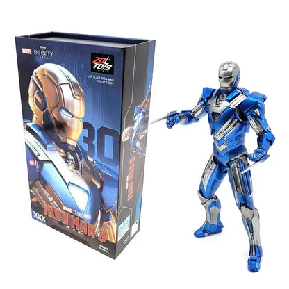 Iron Man Mark 30 (Blue Steel) Deluxe Action Figure 10cm – Marvel Armor Collectible