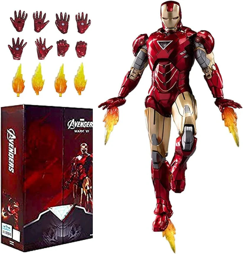 Iron Man Mark 6 Deluxe Action Figure 10cm – Avengers Armor with Effect Accessories