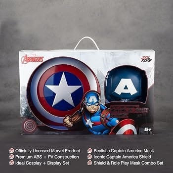 ZD Toys Captain America Shield & Mask Set For Kids – Cosplay Display Collection