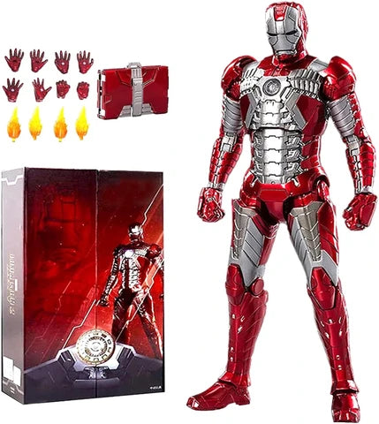 Iron Man Mark 5 Deluxe Action Figure 10cm – Marvel Suitcase Armor with Accessories