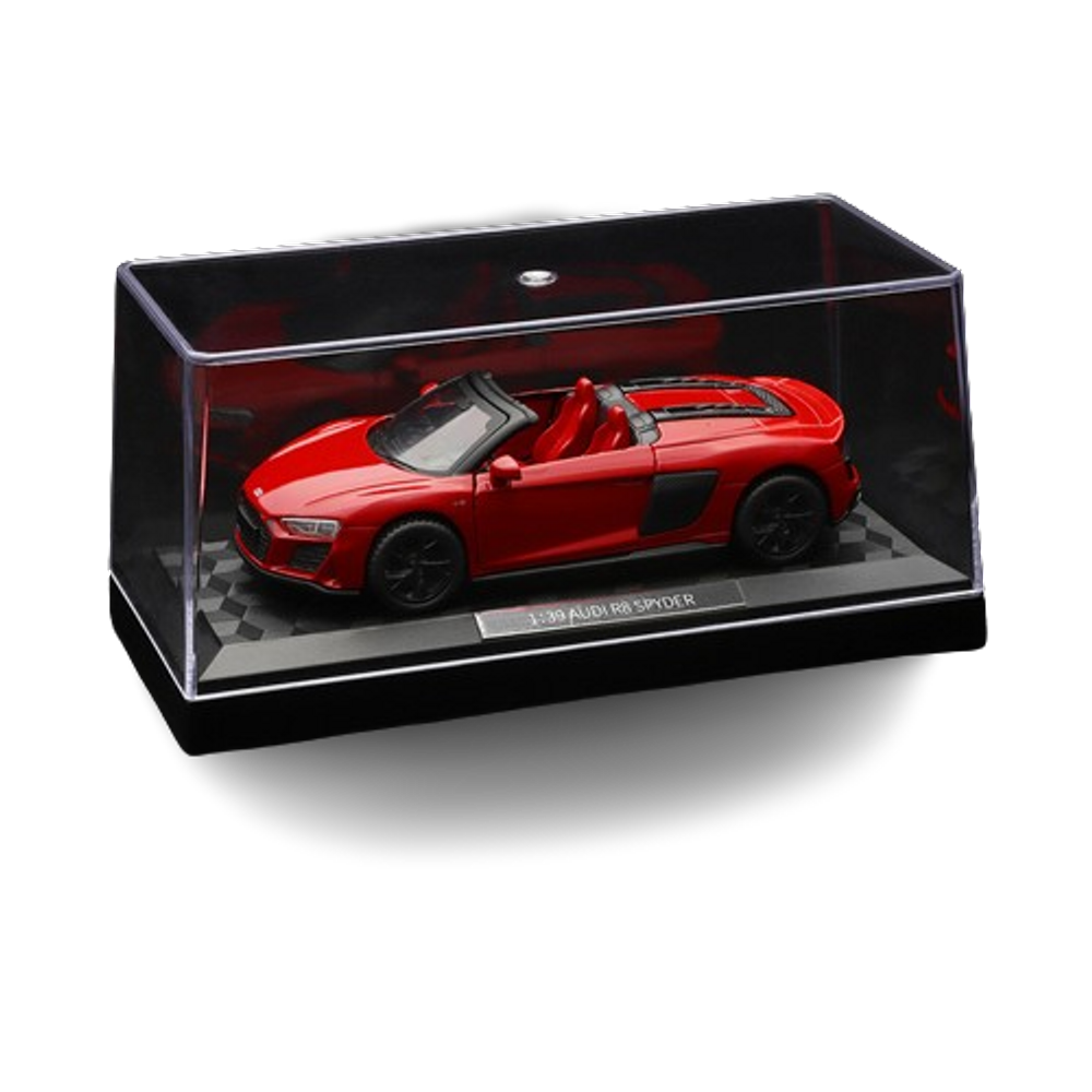 1:39 Scale Audi R8 Spyder V10 Diecast Model with Display Case – Red Car