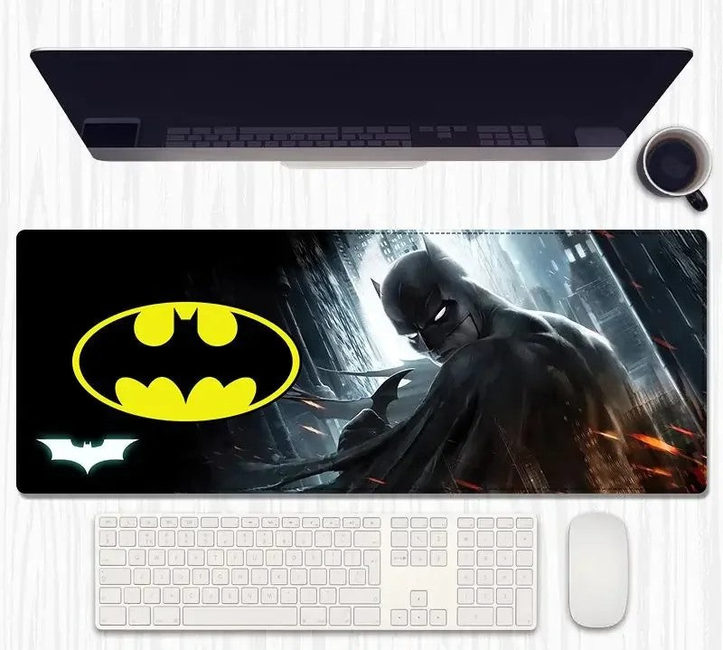 Batman Dark Knight Logo Strike Desk Mat - Bat Symbol Glow Epic Wide Pad