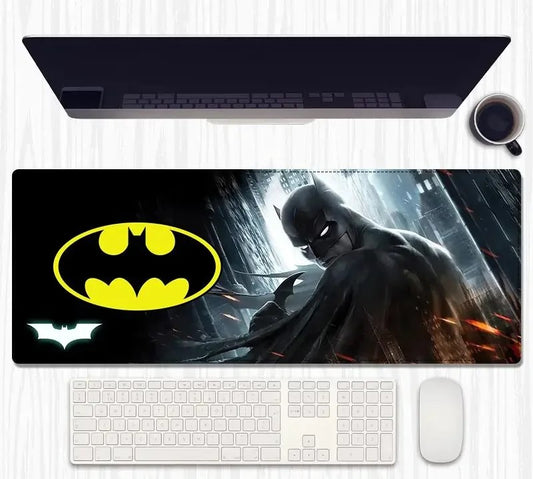 Batman Dark Knight Logo Strike Desk Mat - Bat Symbol Glow Epic Wide Pad