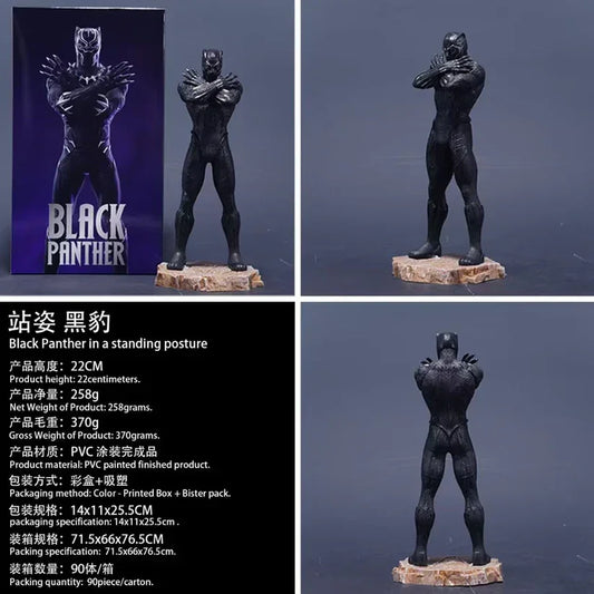 Black Panther Action Figure – 22 cm Marvel Collectible in Standing Pose - Drakon Lifestyle India
