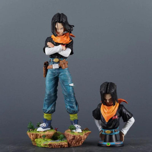 Dragon Ball Z Android 17 Action Figure With Two Bust – Anime Collectible Figurine - Drakon Lifestyle India