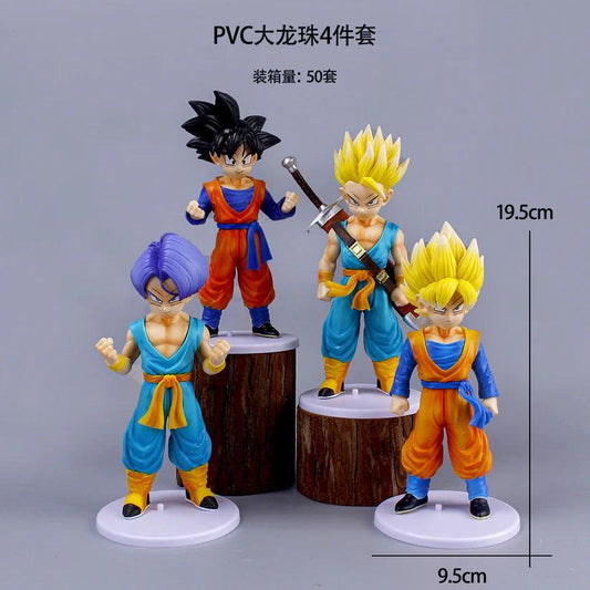 Dragon Ball Z Set of 4 Action Figure Set – Goku, Trunks & Super Saiyan Collectibles - Drakon Lifestyle India