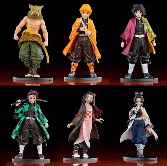 Demon Slayer Action Figures 15 cm – Tanjiro, Nezuko, Zenitsu, Inosuke, Giyu & Shinobu - Drakon Lifestyle India