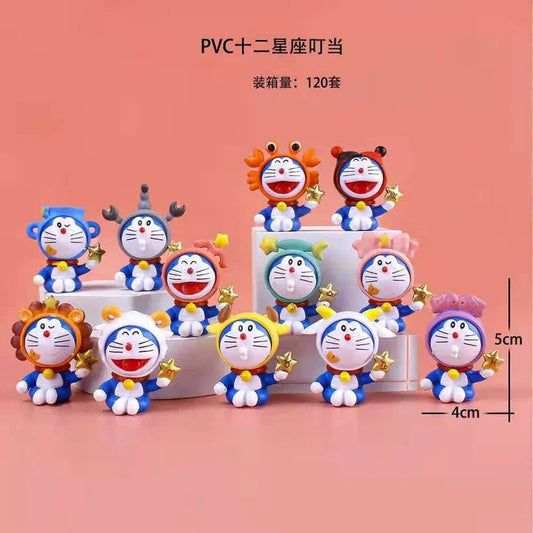 Doraemon Set of 12 Mini Figures – 5 cm Zodiac Star Collectibles - Drakon Lifestyle India