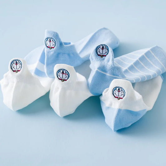 Doraemon Pop Cartoon Ankle Socks Set (Pack of 5)