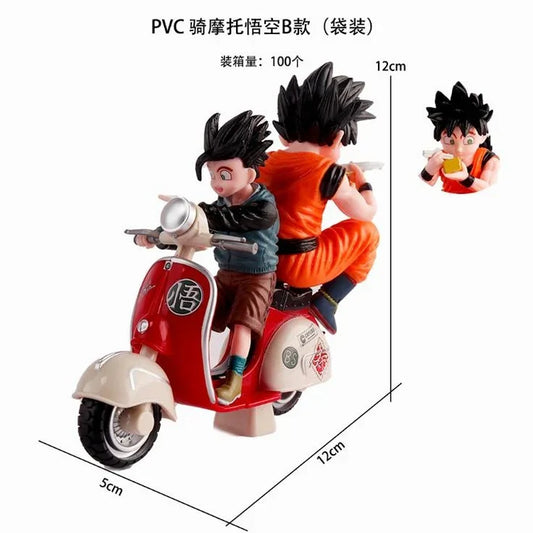 Dragon Ball Z Goku & Gohan Scooter Figure – 12 cm (Black Hair / Super Saiyan) - Drakon Lifestyle India
