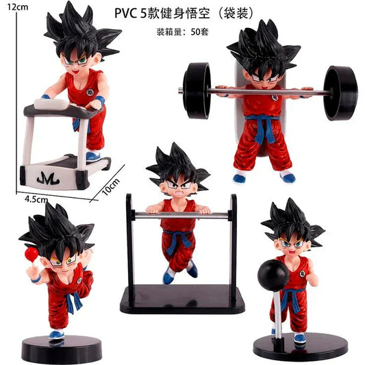 Goku Gym Workout Action Figure Set – Set of 5 (12 cm) - Drakon Lifestyle India