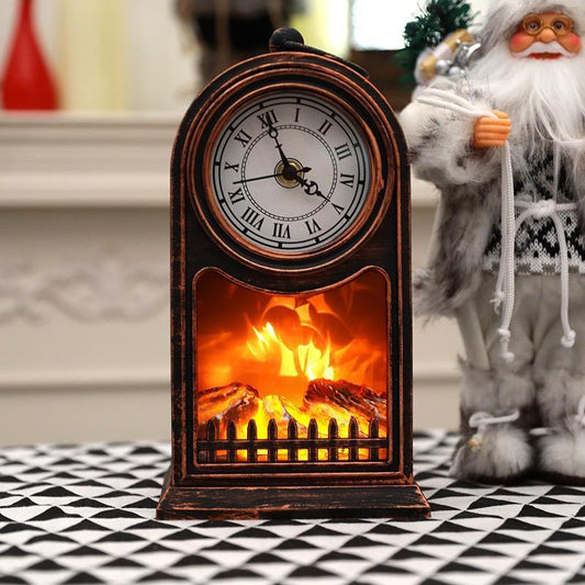 Drakon Lifestyle Bonfire Table Lamp with Analog Watch – 27 cm - Drakon Lifestyle India