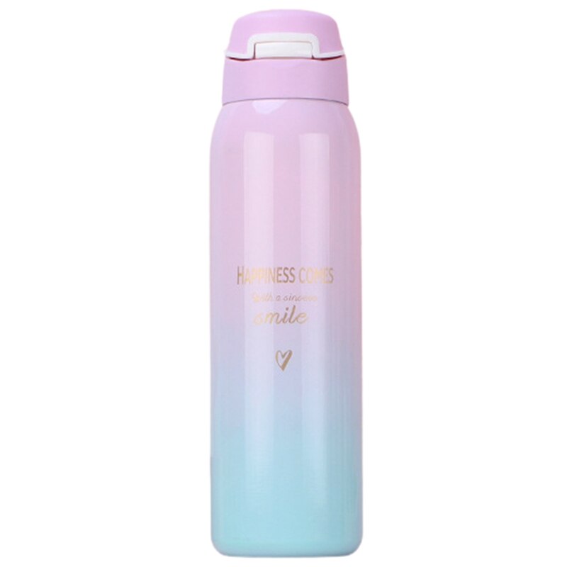 Happy Time Insulated Steel Water Bottle – 750 ML Pastel Gradient Bottle