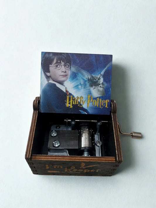 Harry Potter music box with character image and decorative wooden case