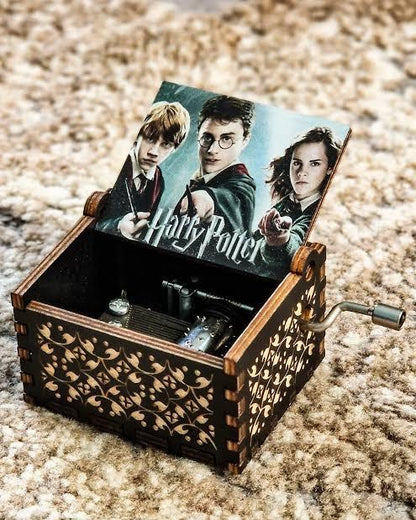 Harry Potter Wooden Hand-Crank Music Box | Wizarding Collectible - Drakon Lifestyle India