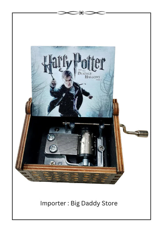 Harry Potter Deathly Hallows Music Box - Daniel Radcliffe Action Crank Wooden
