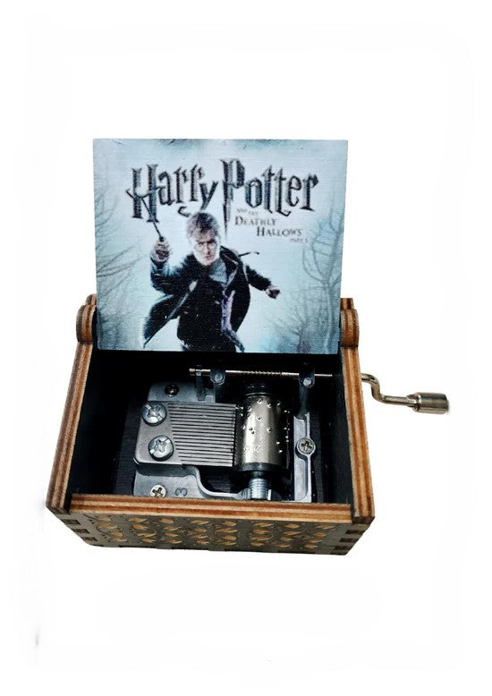 Harry Potter Deathly Hallows Music Box - Daniel Radcliffe Action Crank Wooden