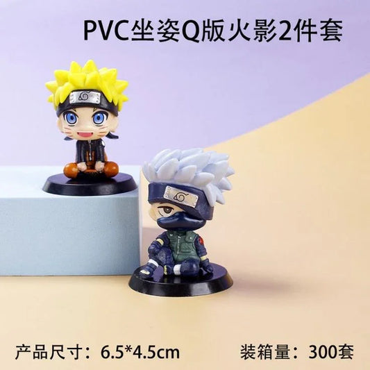 Naruto & Kakashi Sitting Mini Figures – Set of 2 (6.5 cm) - Drakon Lifestyle India