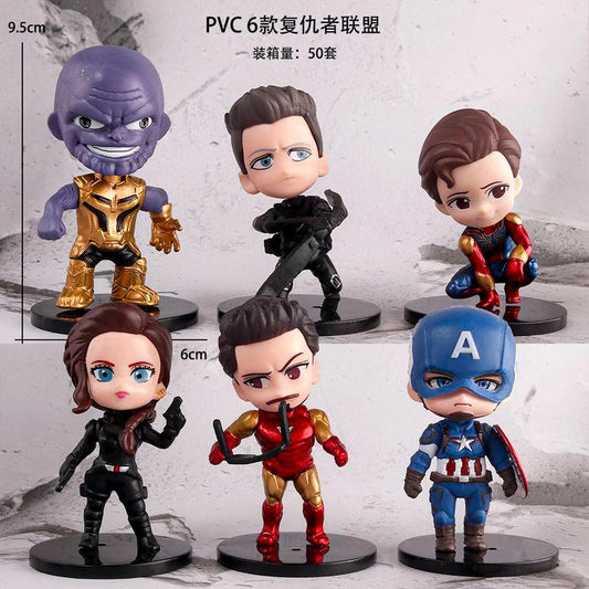 Marvel Avengers Mini Figure Set – 6 PCS Superhero Collectibles (6–9.5 cm) - Drakon Lifestyle India