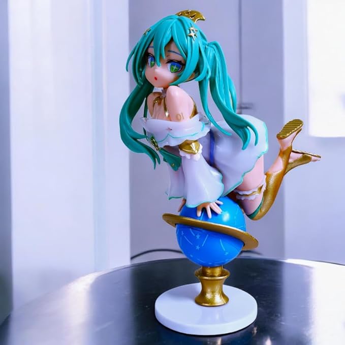 Hatsune Miku Celestial Globe Pose Action Figure – Vocaloid Anime Collectible (17 cm)