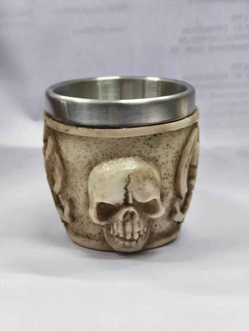 Bone Relic Mini Skull Shot Glass – Stainless Steel Inner Cup