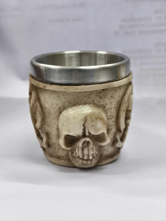 Bone Relic Mini Skull Shot Glass – Stainless Steel Inner Cup